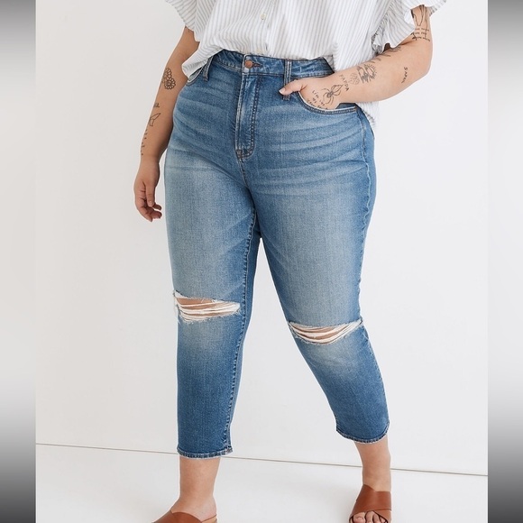 NEW Madewell Plus Perfect Vintage Crop Jean in Gooding Wash size 24W - Picture 1 of 10